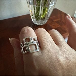 Vintage sterling silver geometric design ring